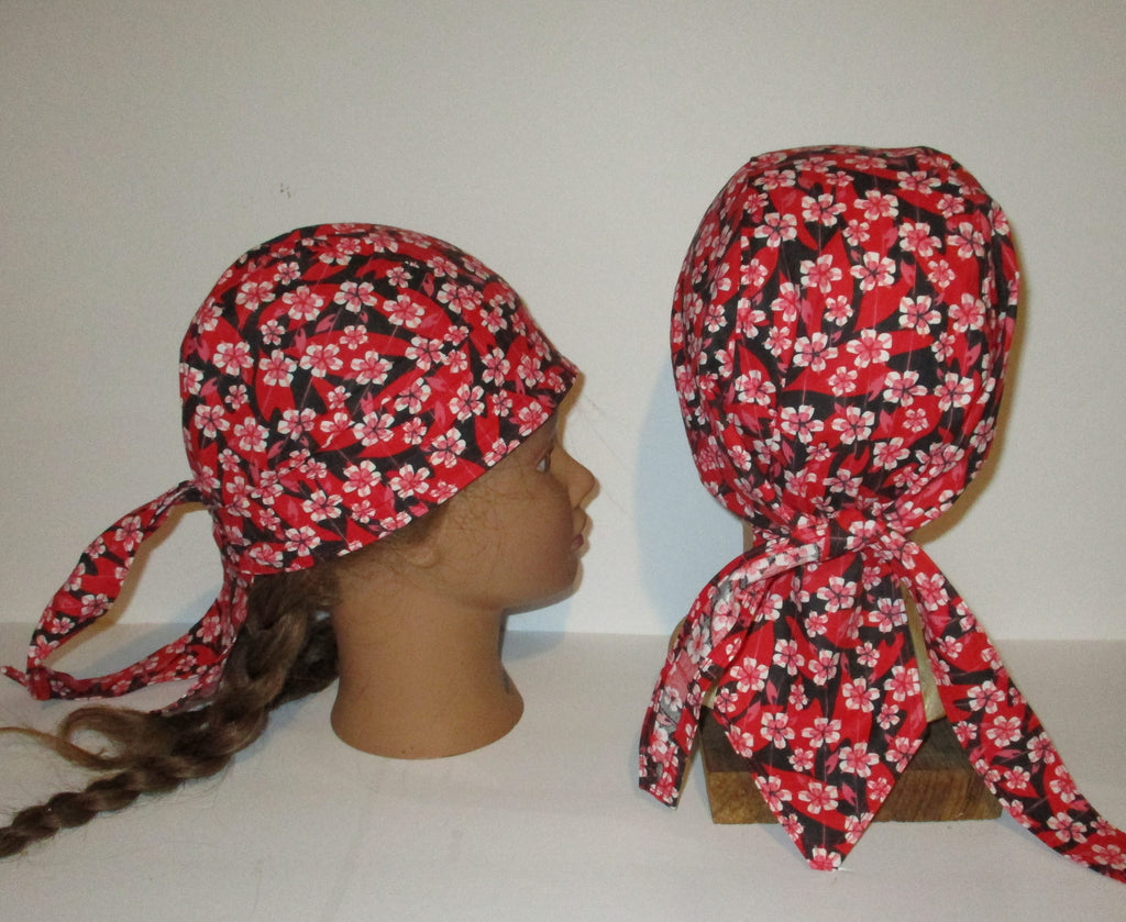Do-Rag Bandanna with Sweatband red floral