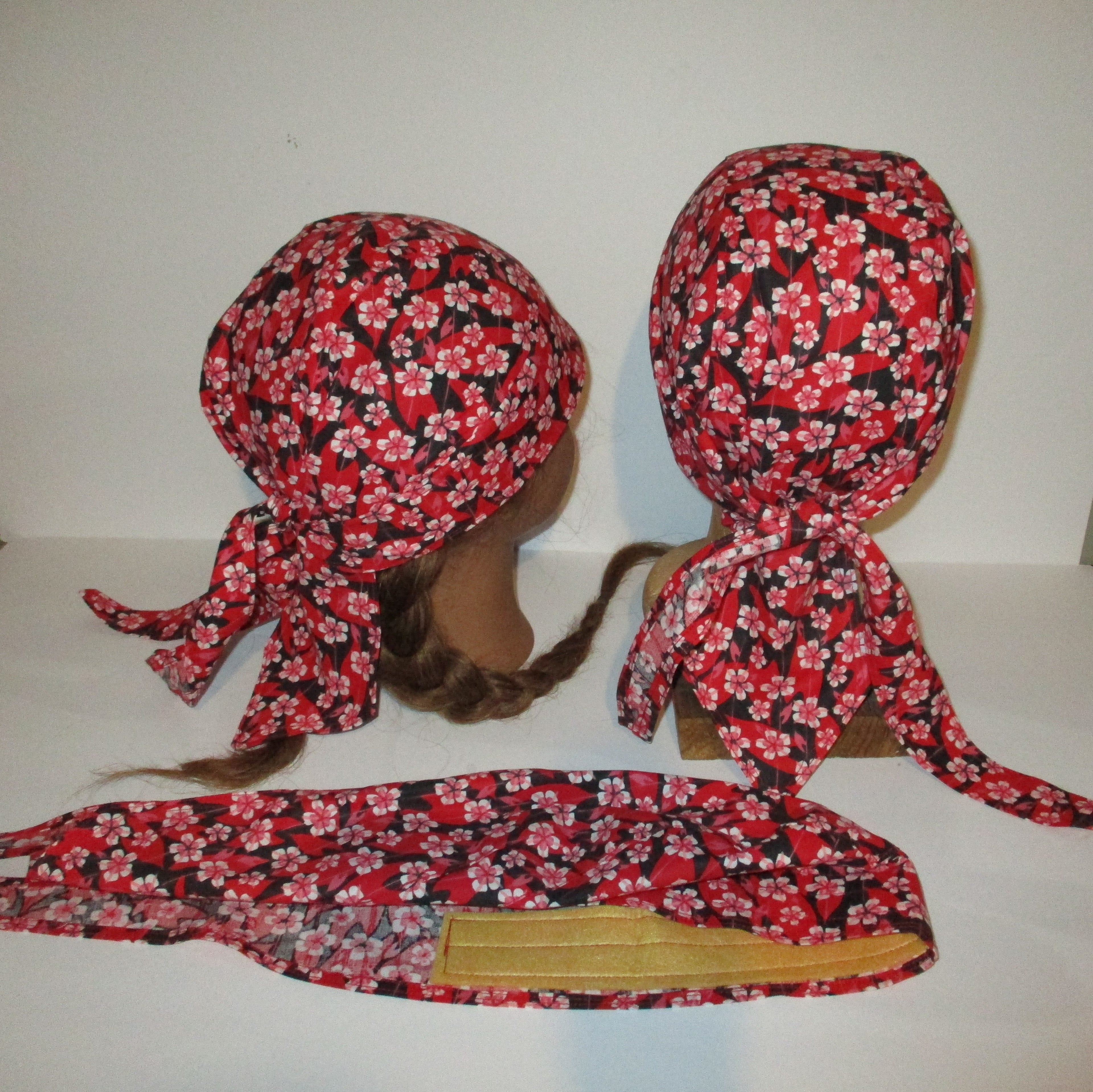Do-Rag Bandanna with Sweatband red floral
