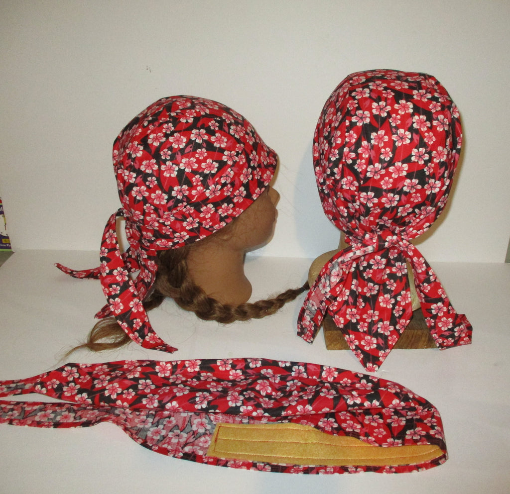 Do-Rag Bandanna with Sweatband red floral