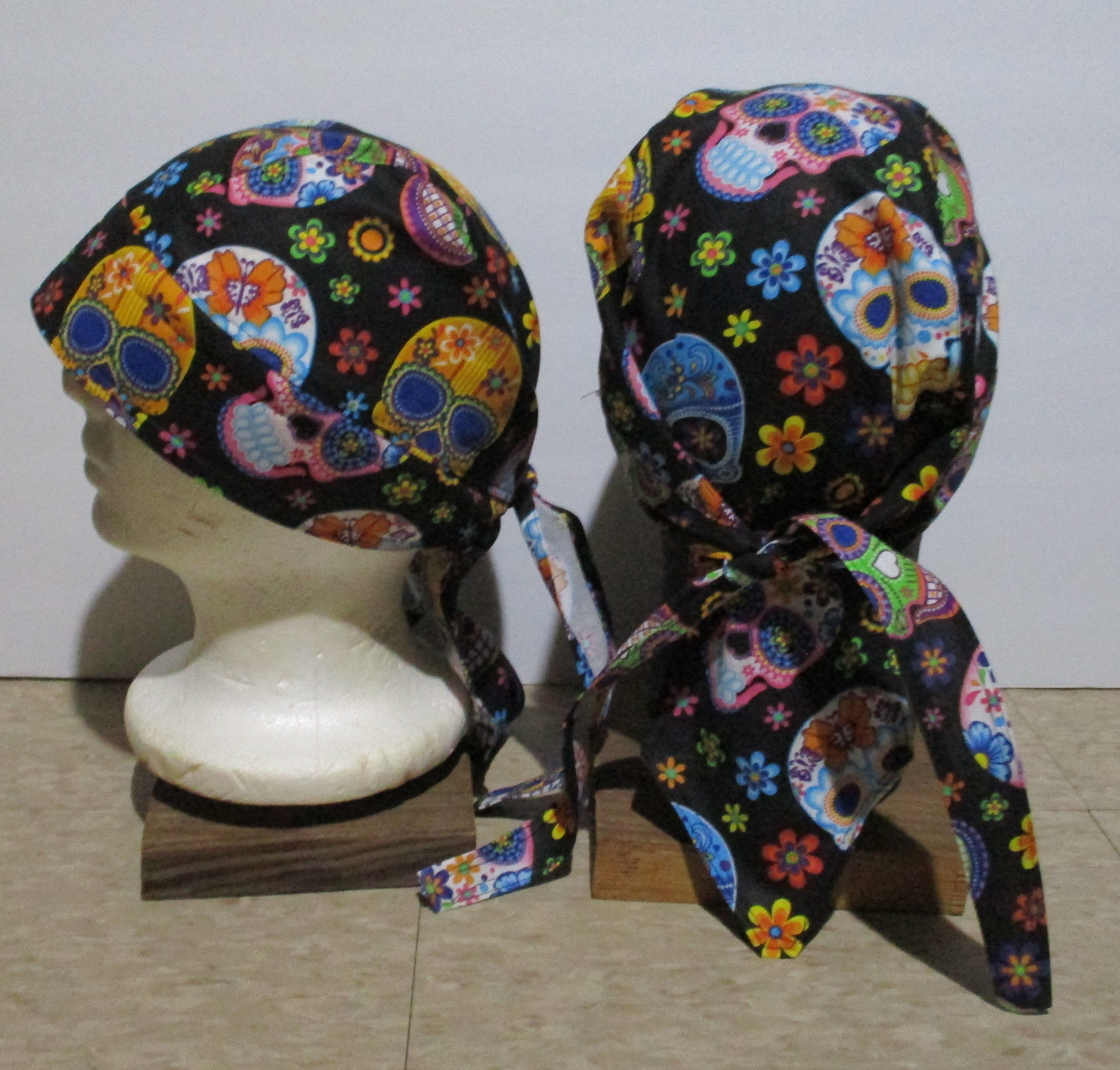 Do-Rag Bandanna with Sweatband Sugar Skulls