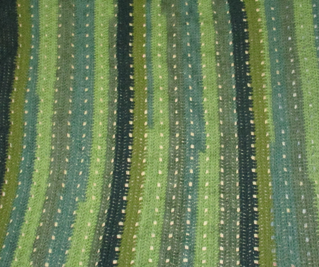 Hand Crocheted One-of-a-kind Blanket Afghan Green Twin Toddler Lap