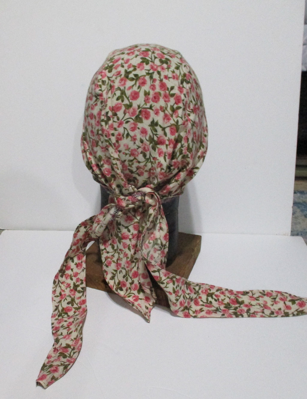Do-Rag Bandanna with Sweatband Vintage Floral Fabric
