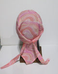 Do-Rag Bandanna with Sweatband Pink Yellow Orange Swirls