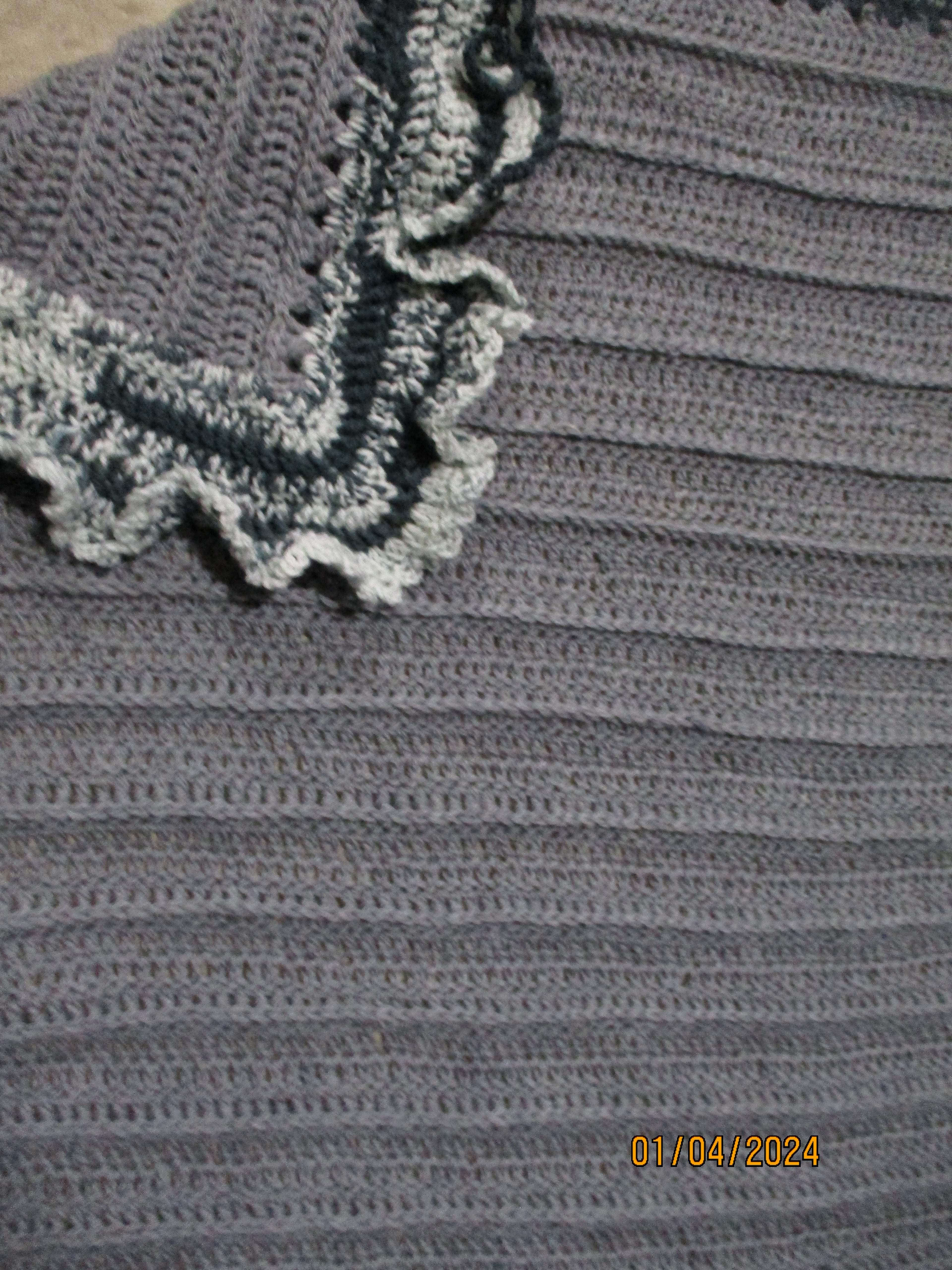 Hand Crocheted One-of-a-kind Blanket Afghan Baby lap 50x68