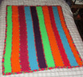 Hand Crocheted One-of-a-kind Blanket Afghan Weighted Neon Colors Double Crochet