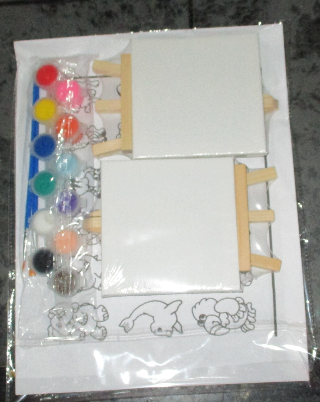 Painting Art Kit Acrylic Paints Easels Canvases Pallet Brushes
