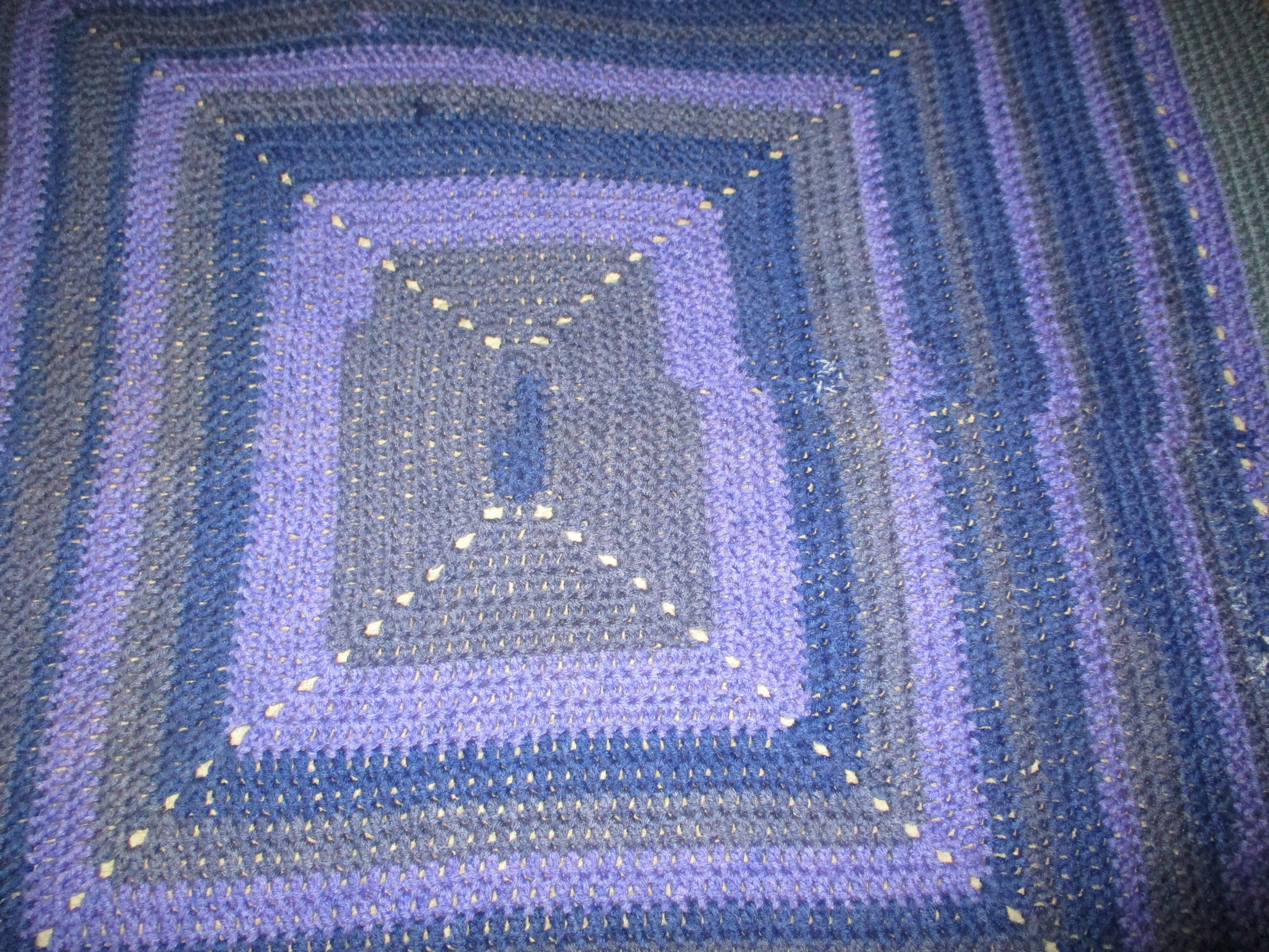 Hand Crocheted One-of-a-kind Blanket Afghan Baby Purple 36x38