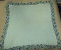 Hand Crocheted One-of-a-kind Blanket Afghan Baby Lap 35x35 Green