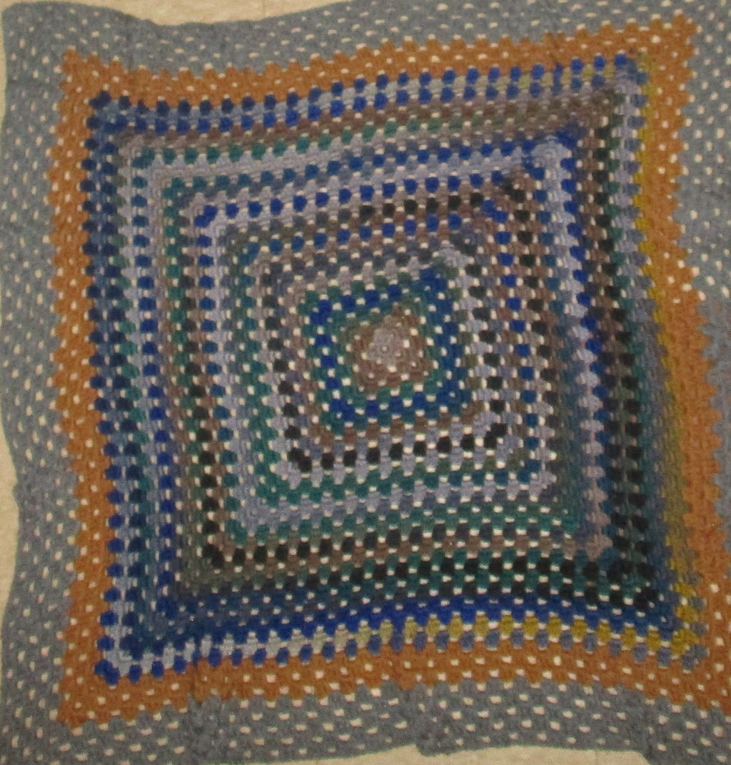 Hand Crocheted One-of-a-kind Blanket Afghan Lap Baby 42x42