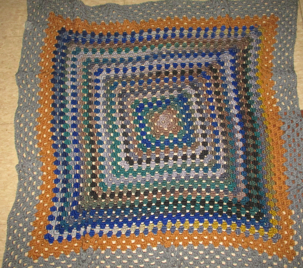 Hand Crocheted One-of-a-kind Blanket Afghan Lap Baby 42x42