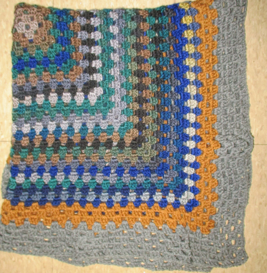 Hand Crocheted One-of-a-kind Blanket Afghan Lap Baby 42x42