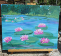 Art Painting Original Water Lilies Scene Painting 20"W x 16"T Canvas