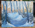 Art Painting Canvas Panel Unframed Snow Covered Wilderness Trail