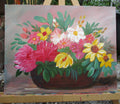 Painted Canvas Art Bowl of Flowers 11 x 14 painting