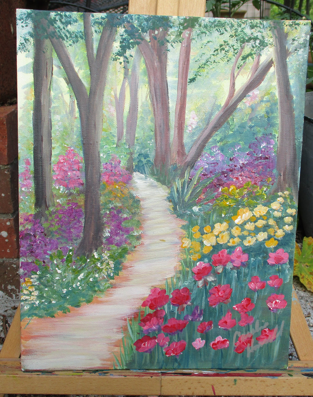 Painted Canvas Art Trail through beauty 11 x 14 painting