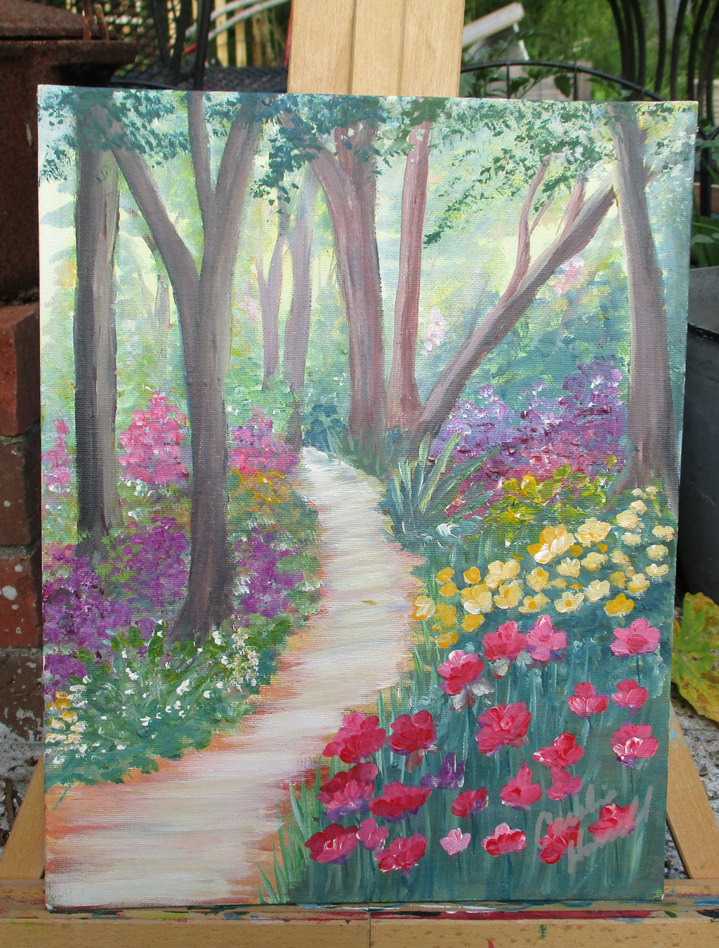 Painted Canvas Art Trail through beauty 11 x 14 painting