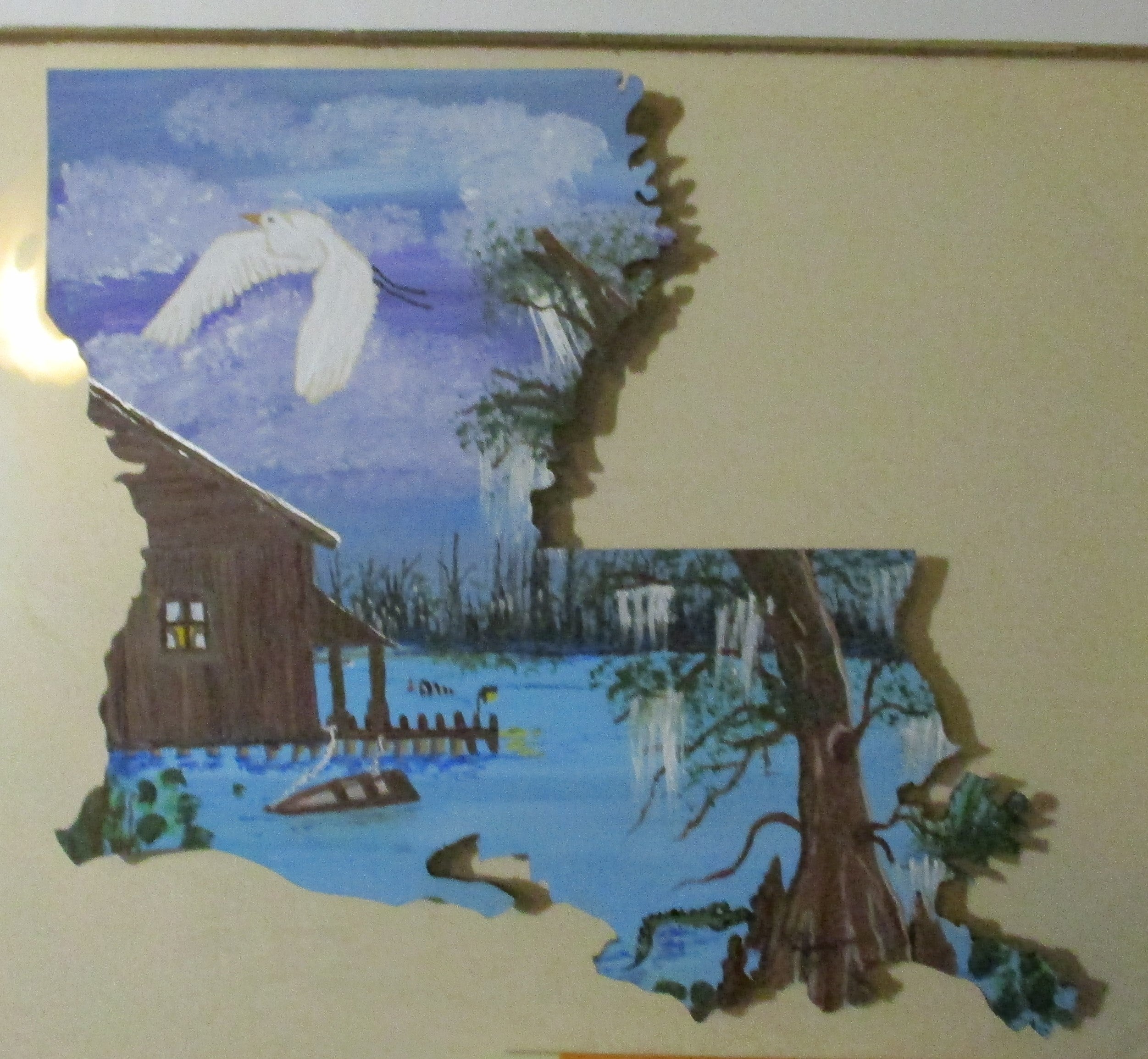 Louisiana Boot Art Fishing Cabin bayou