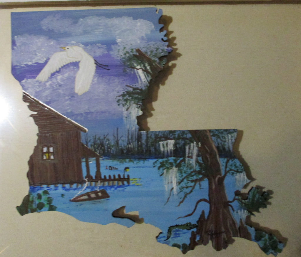 Louisiana Boot Art Fishing Cabin bayou