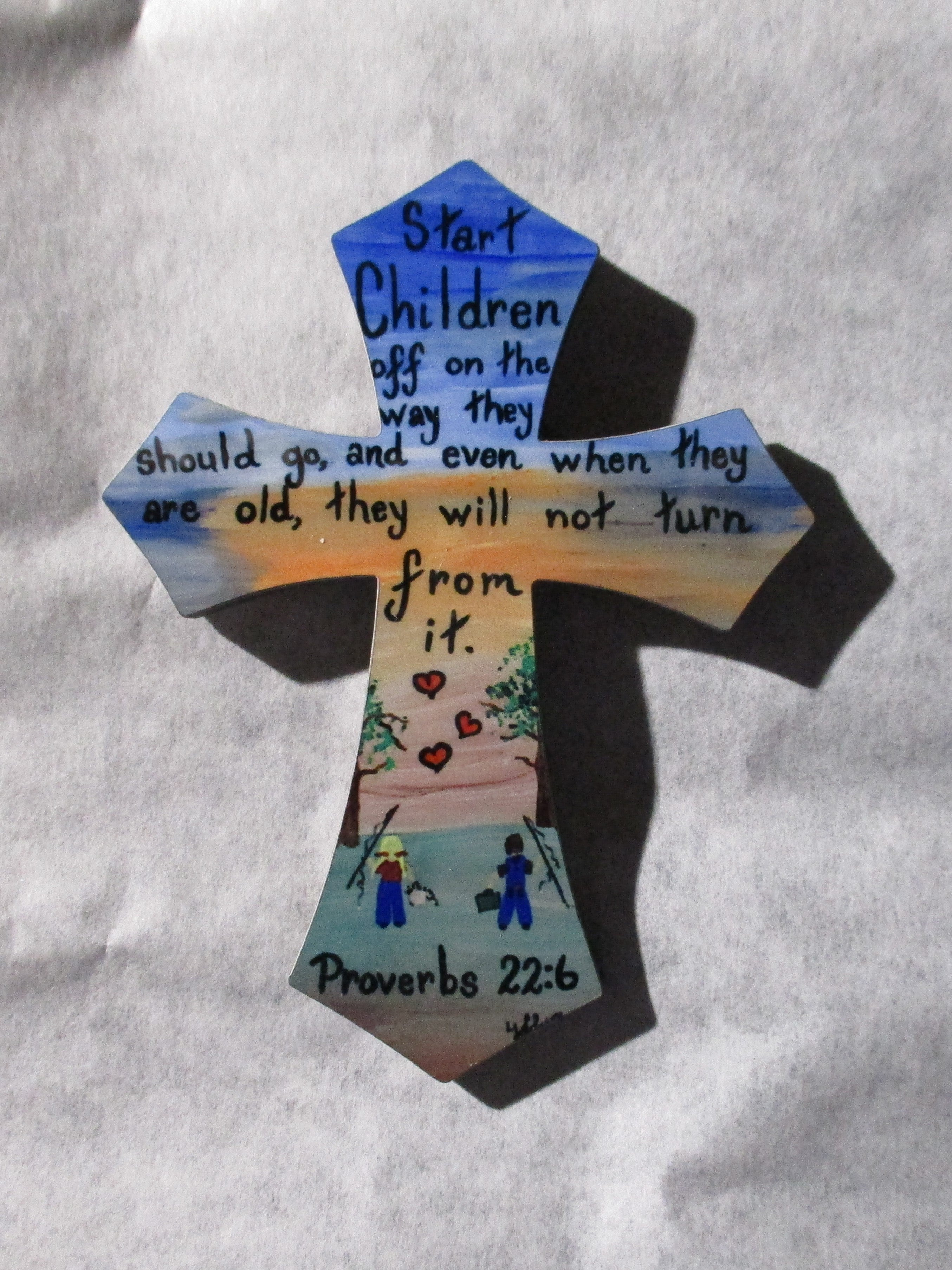 Art Magnet cross Bible Verse Children