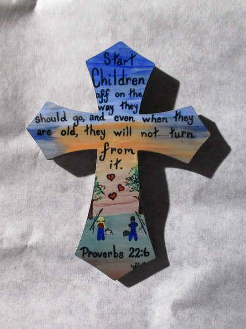 Art Magnet cross Bible Verse Children