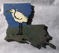 Louisiana boot mini art magnet weathered egret