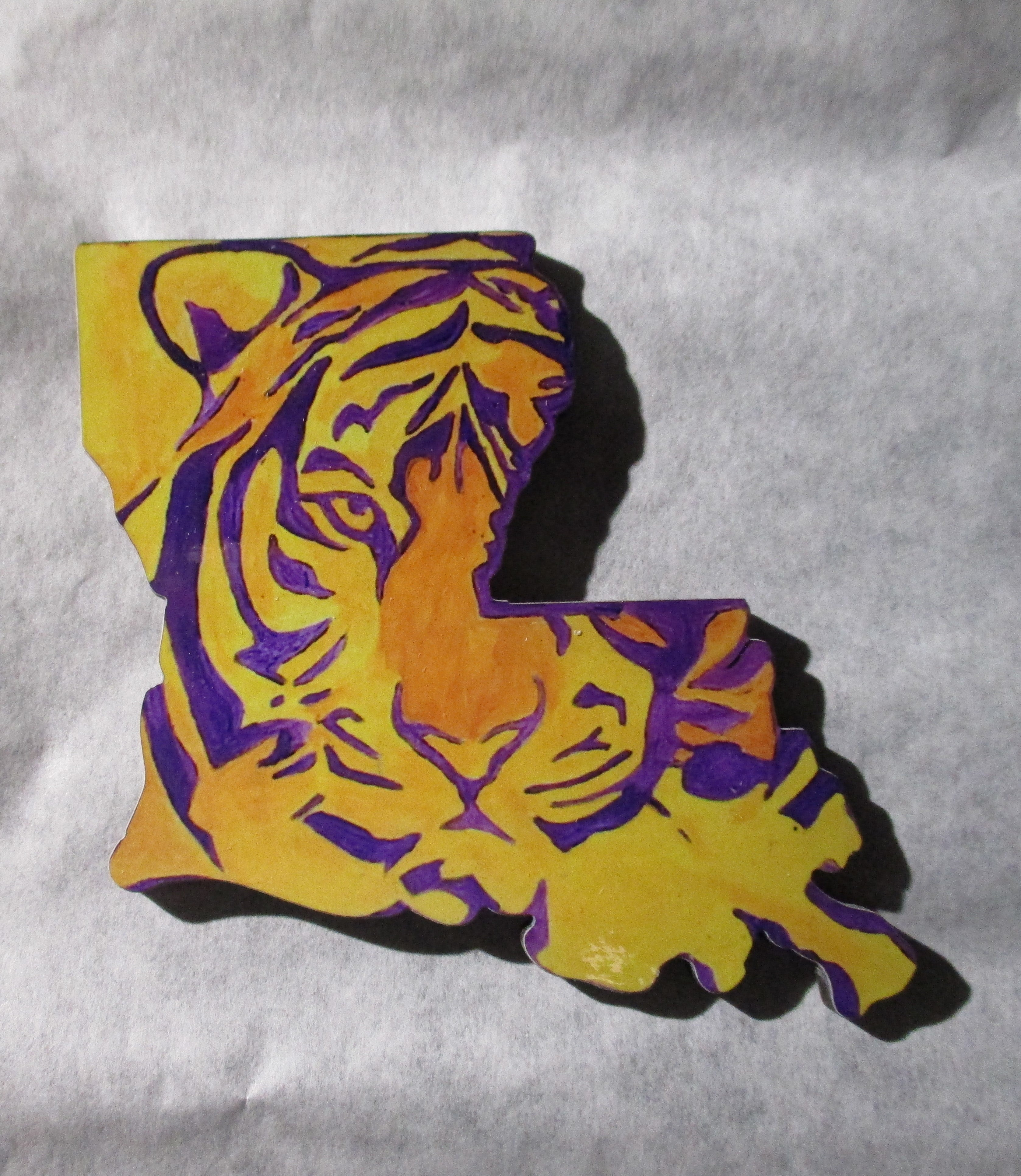 Louisiana boot mini art LSU tiger face
