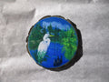 mini art magnet egret bird in swamp circle