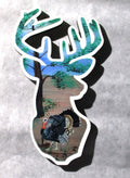 mini art magnet Deer Head Shaped Gobbler Turkey In Woods