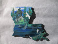 Louisiana boot mini art magnet egret cabin boat swamp bayou