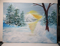 Valley trail to the mountain original art canvas panel unframed