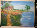 Seaside Home 12x16 canvas panel unframed original painting