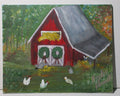 Country barn with livestock and farm animals art painting 8x10 unframed