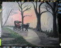 Art painting Evening Carriage Ride 16x20 Original