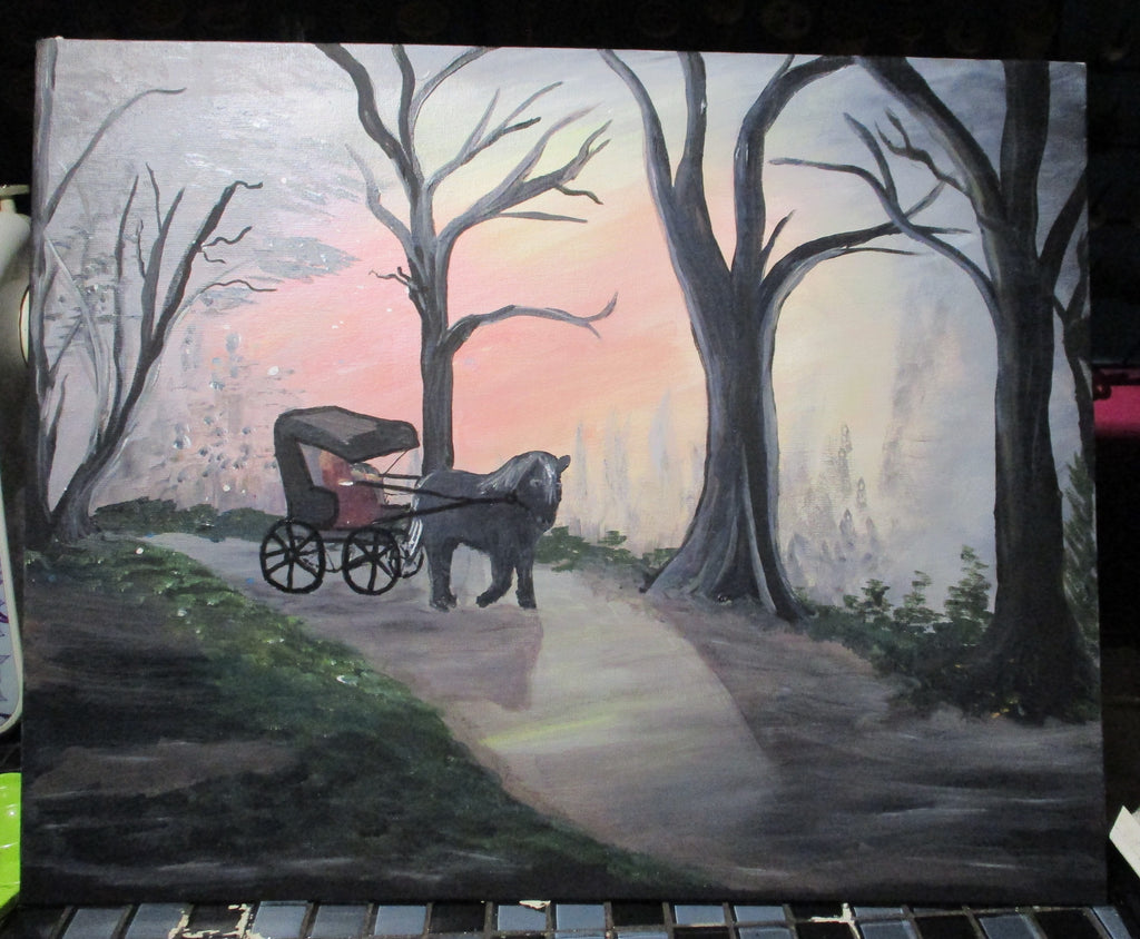 Art painting Evening Carriage Ride 16x20 Original