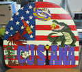 Wood Art Sign Louisiana Swamp Bayou LSU Saints Gator Crawfish Crawfish Boil American Flag