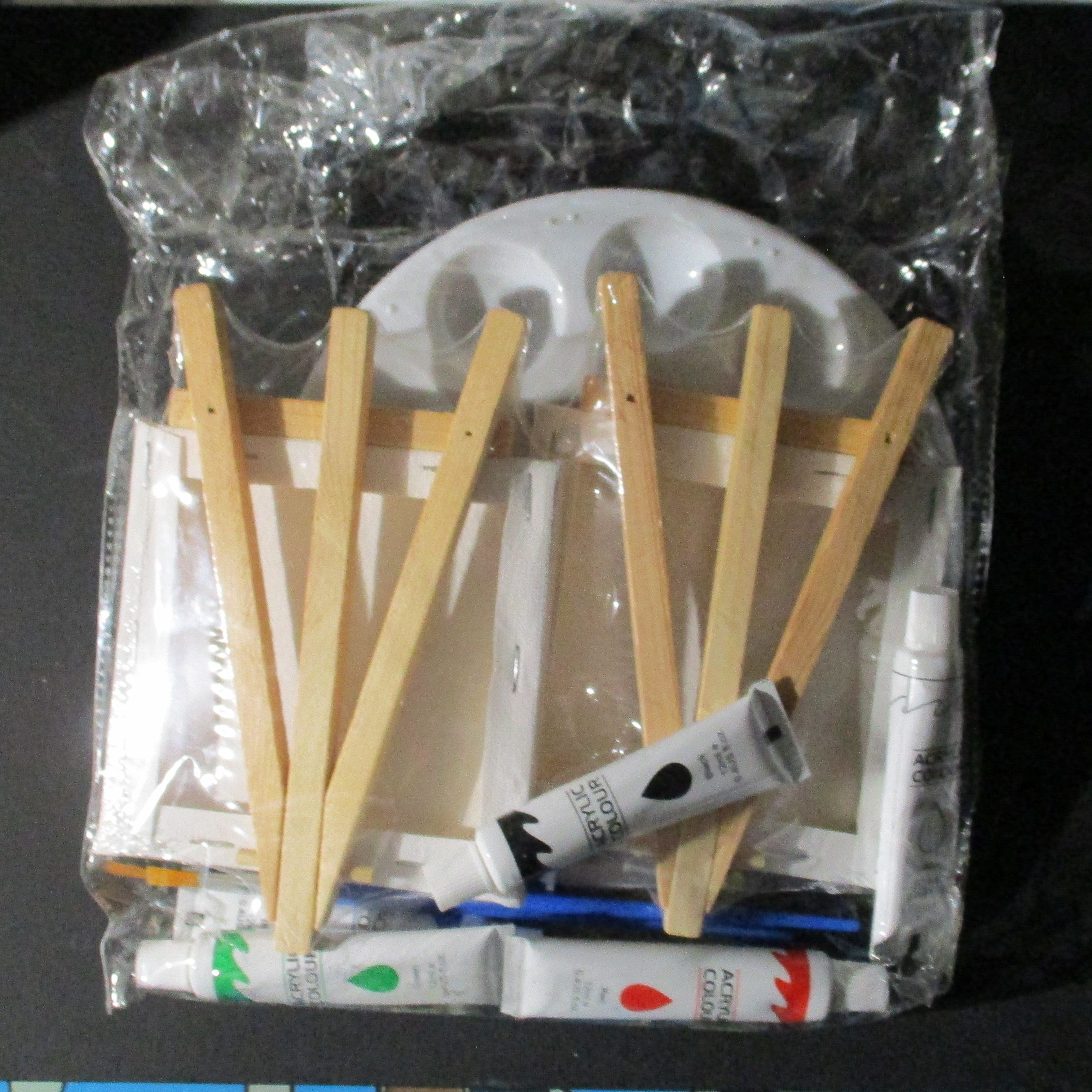 Painting Art Kit Acrylic Paints Easels Canvases Pallet Brushes